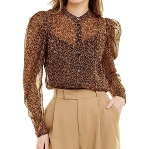 Ted Baker Brown Sheer Blouse